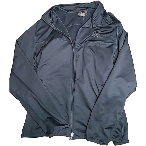 Greg Norman Jacket Adult Size XL Black Shark Golf Full Zip Coat Mens Lightweight - Picture 1 of 9